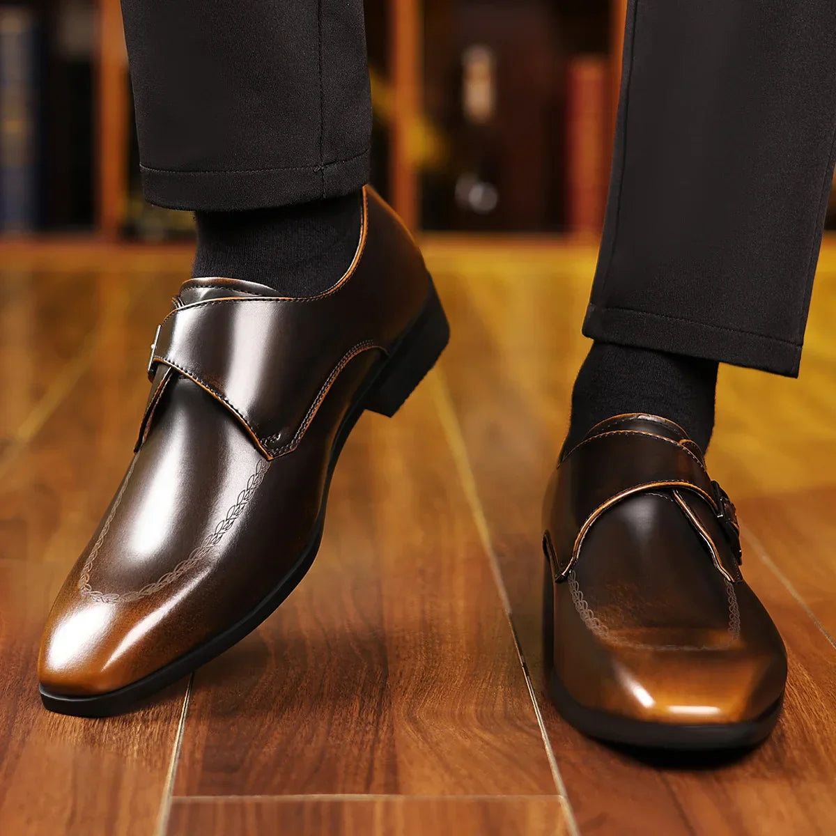 Atlas Leather Monk Strap Loafers