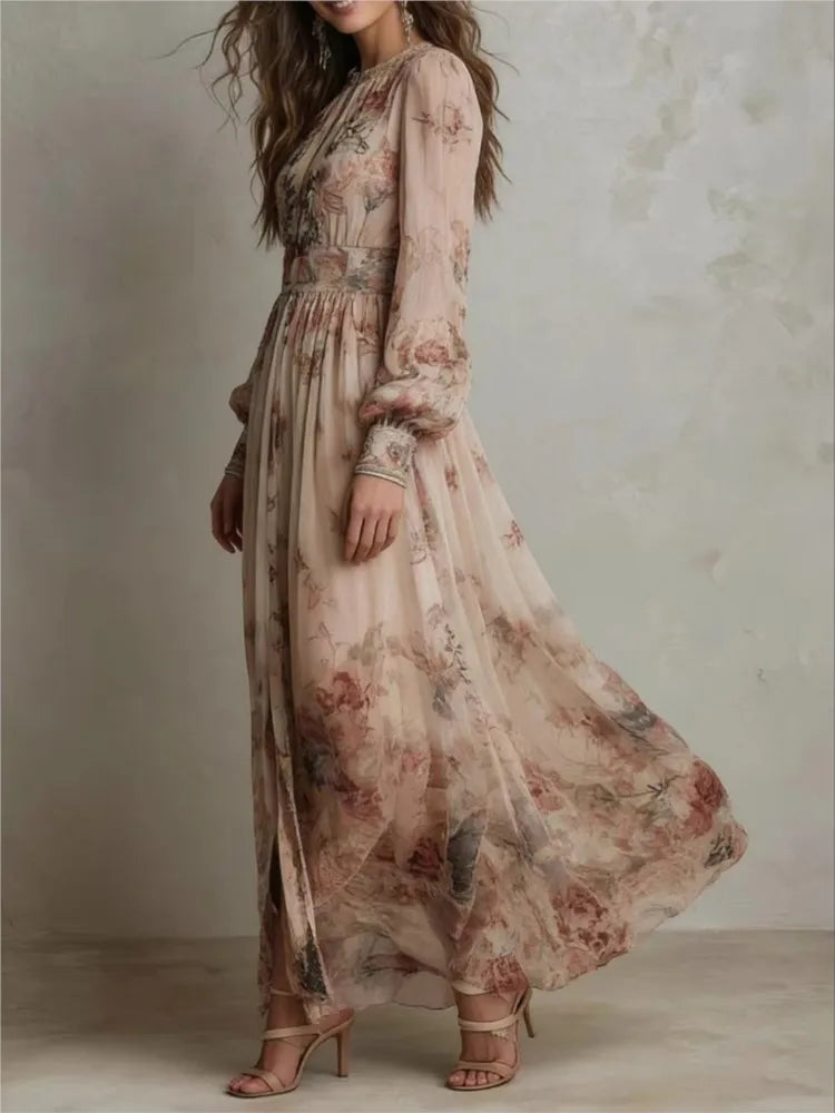 Emma Vintage Floral Maxi Dress