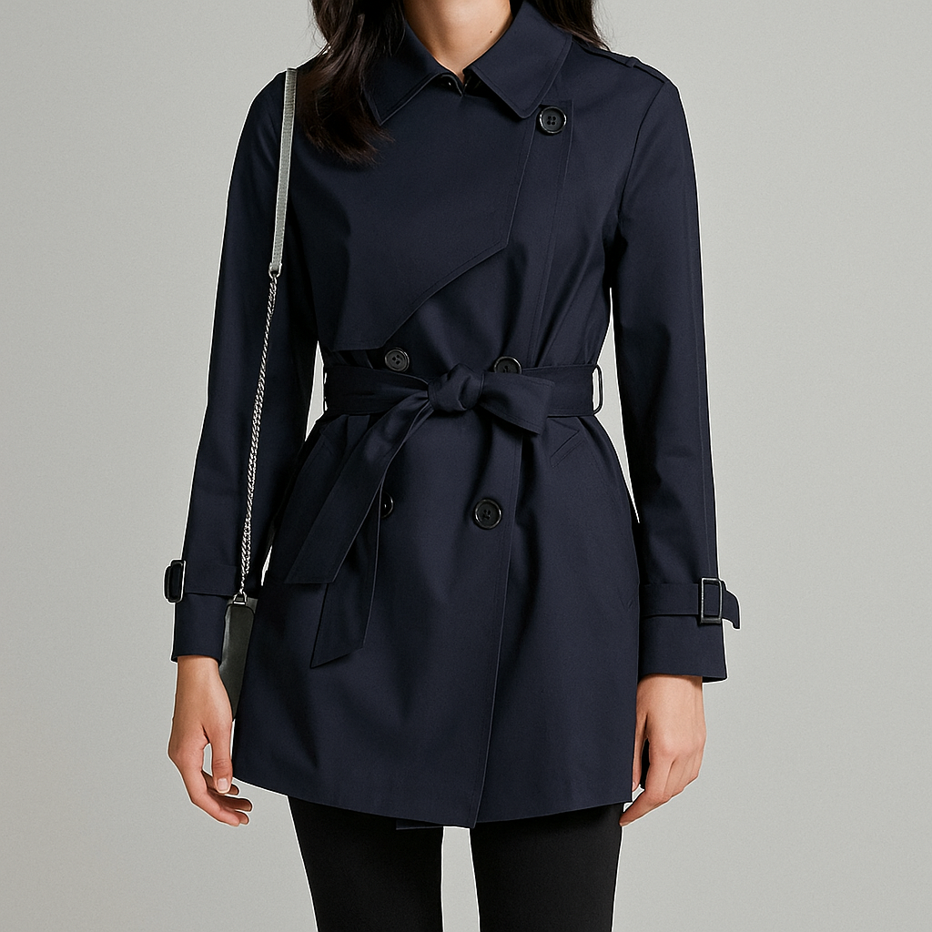 Marinda Women Elegant Belted Trench Coat