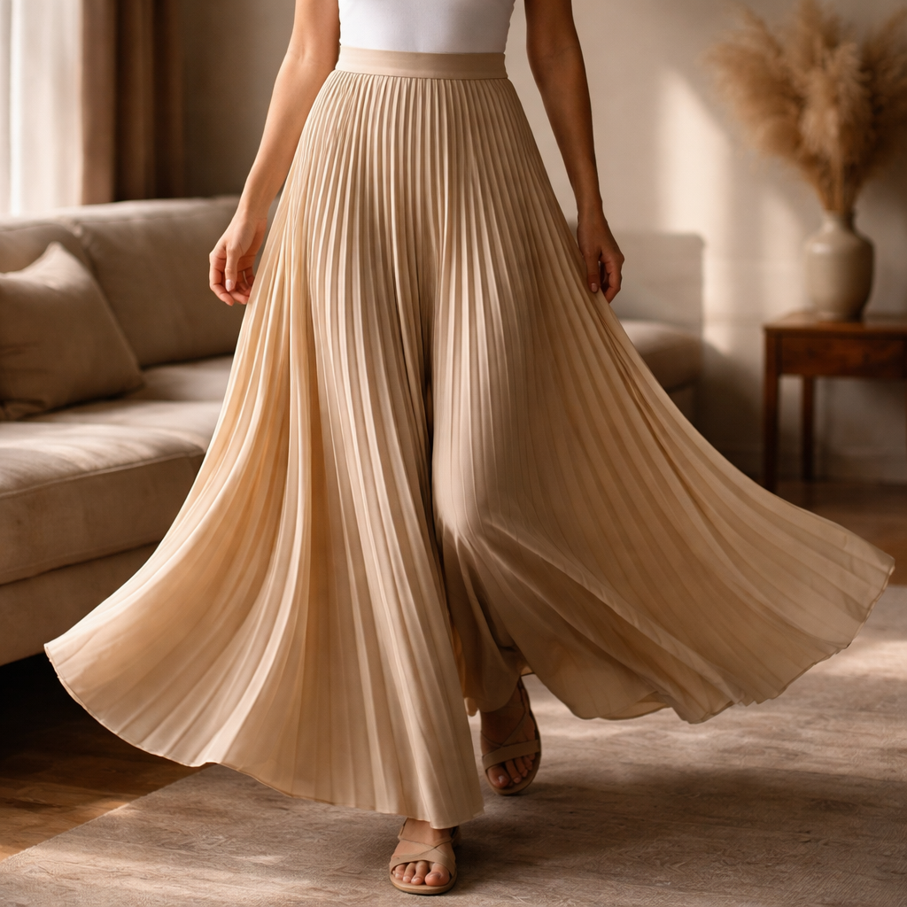 Helena Pleated A-Line Skirt