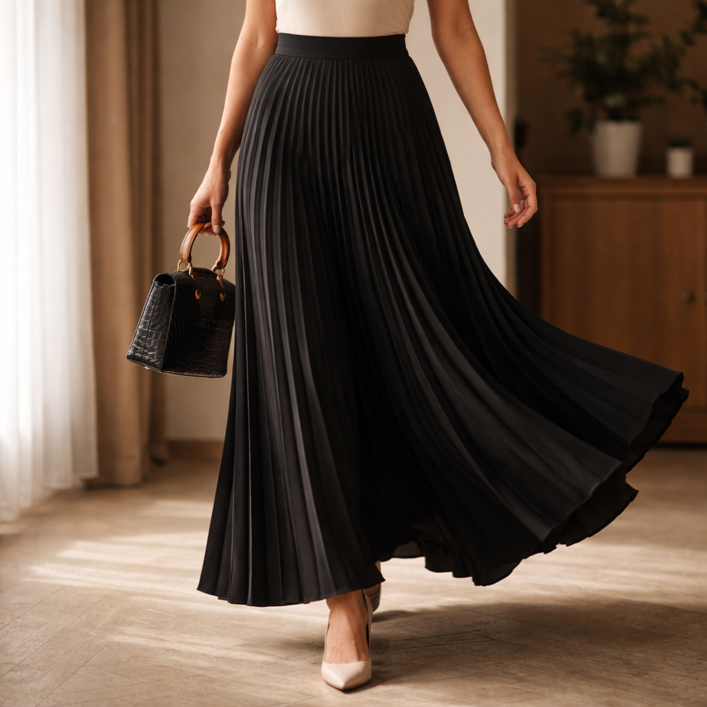 Helena Pleated A-Line Skirt