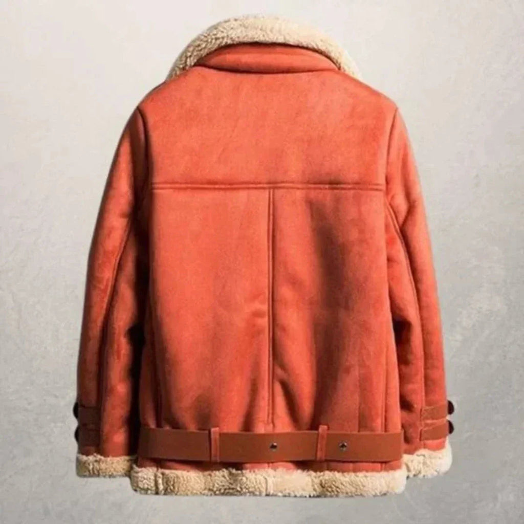 Kylie Women Shearling-Lined Suede Aviator Jacket