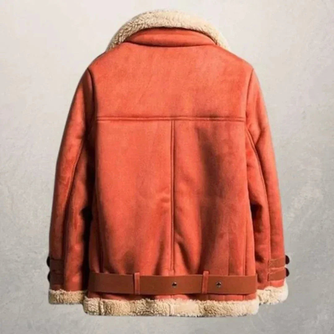 Kylie Women Shearling-Lined Suede Aviator Jacket