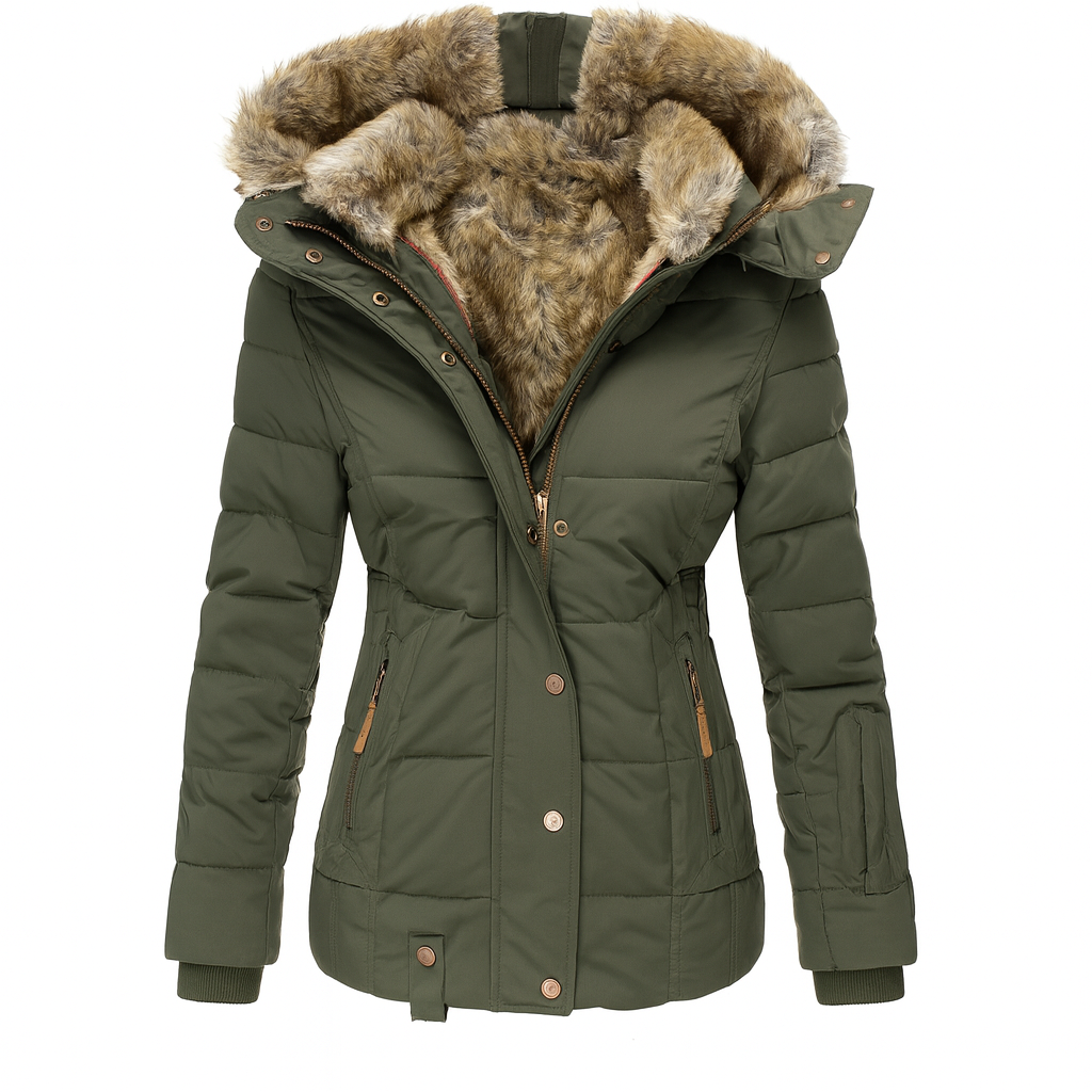 Natalie Women's Classic Fur Hooded Jacket