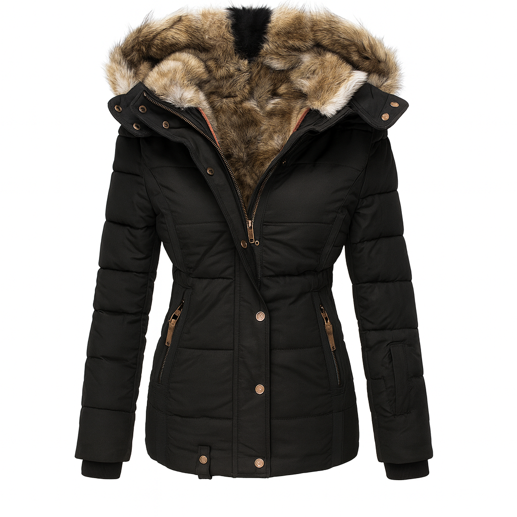Natalie Women's Classic Fur Hooded Jacket