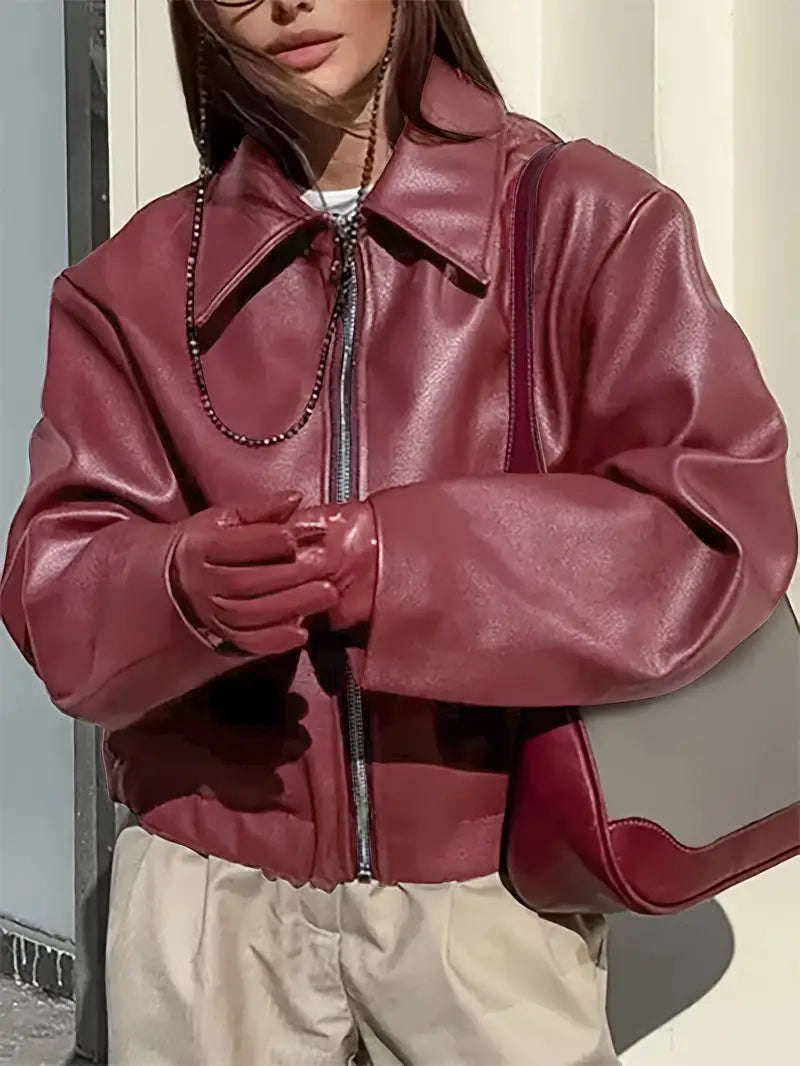 Sally Women's Relaxed Fit Zip-Up Bomber Jacket