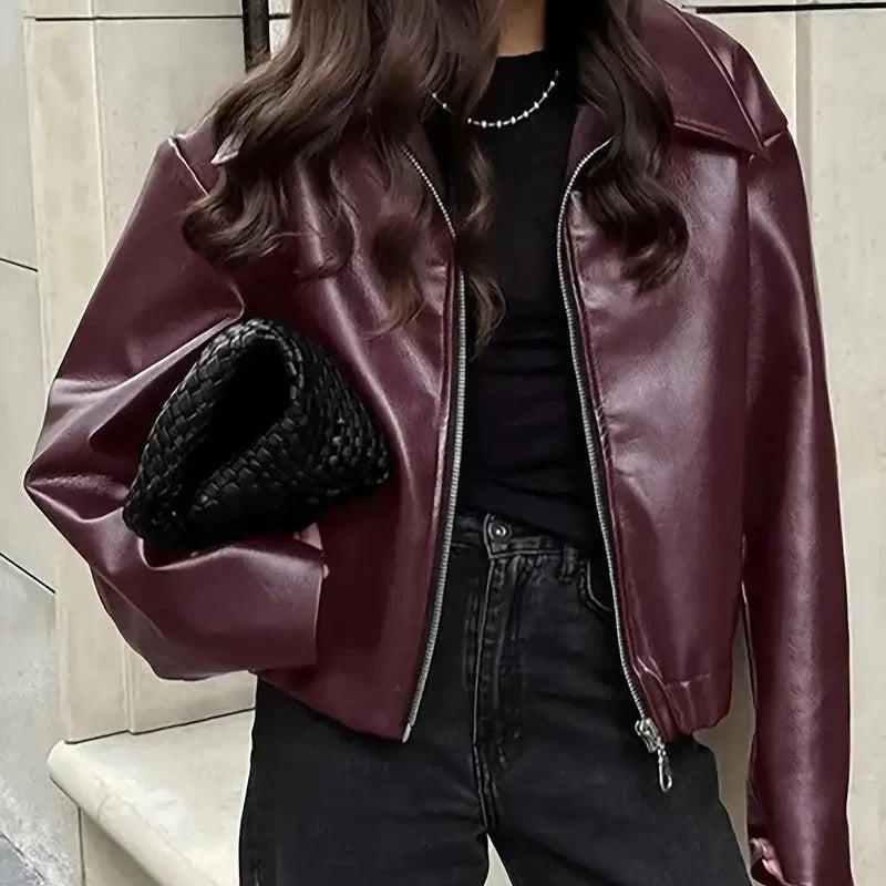 Sally Women's Relaxed Fit Zip-Up Bomber Jacket