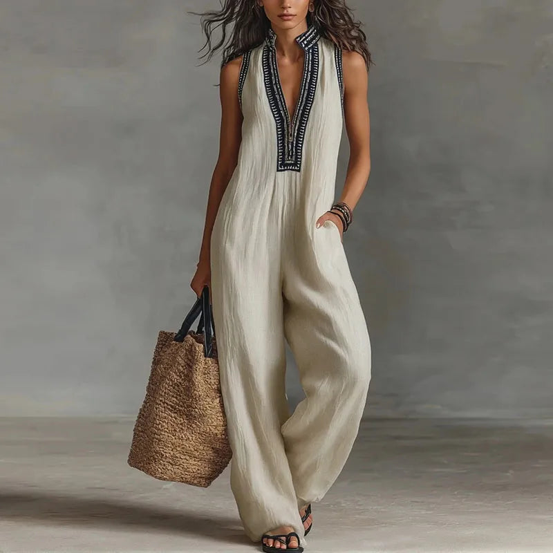 Laura Lace Trim Jumpsuit