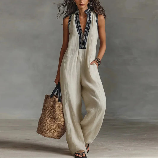 Laura Lace Trim Jumpsuit