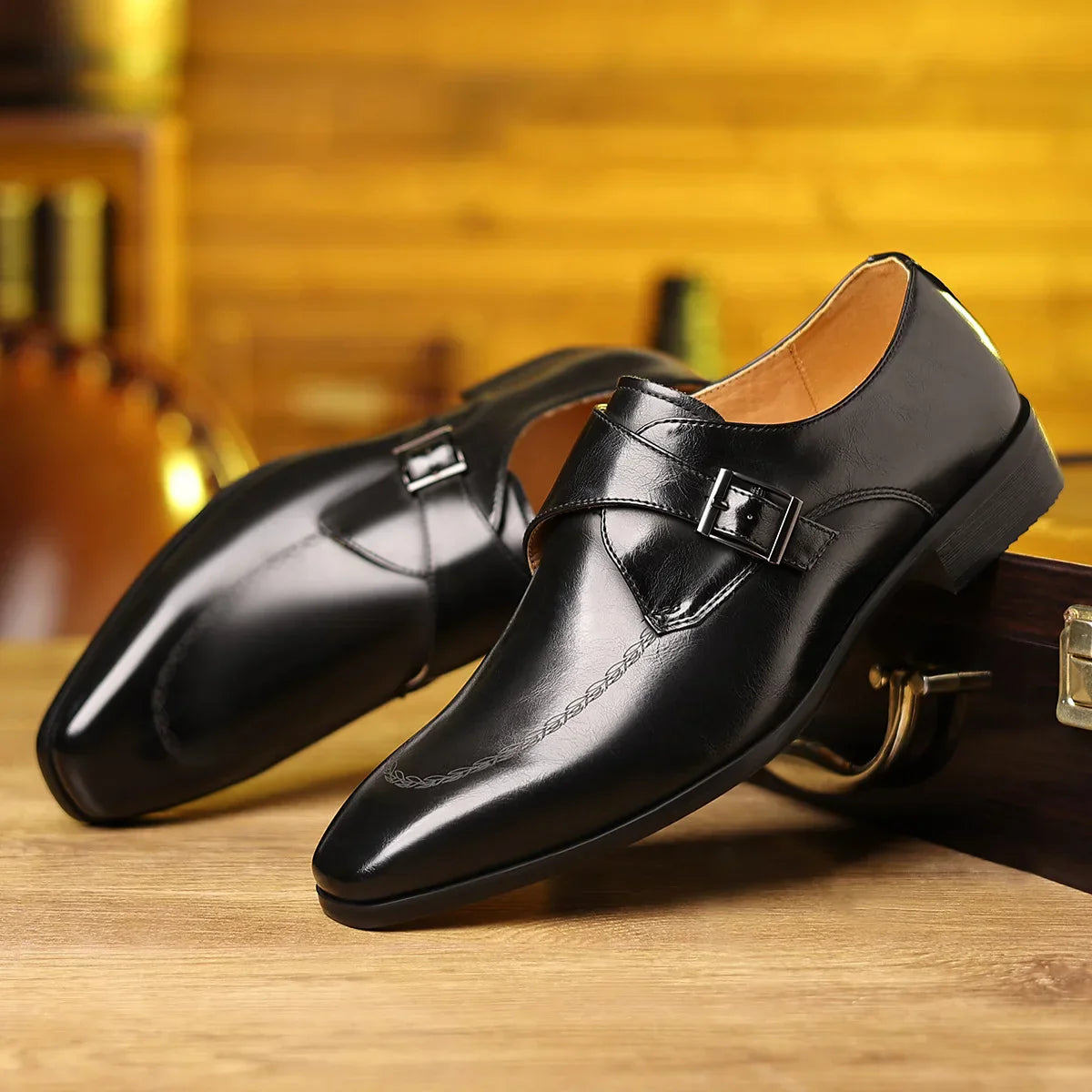 Atlas Leather Monk Strap Loafers