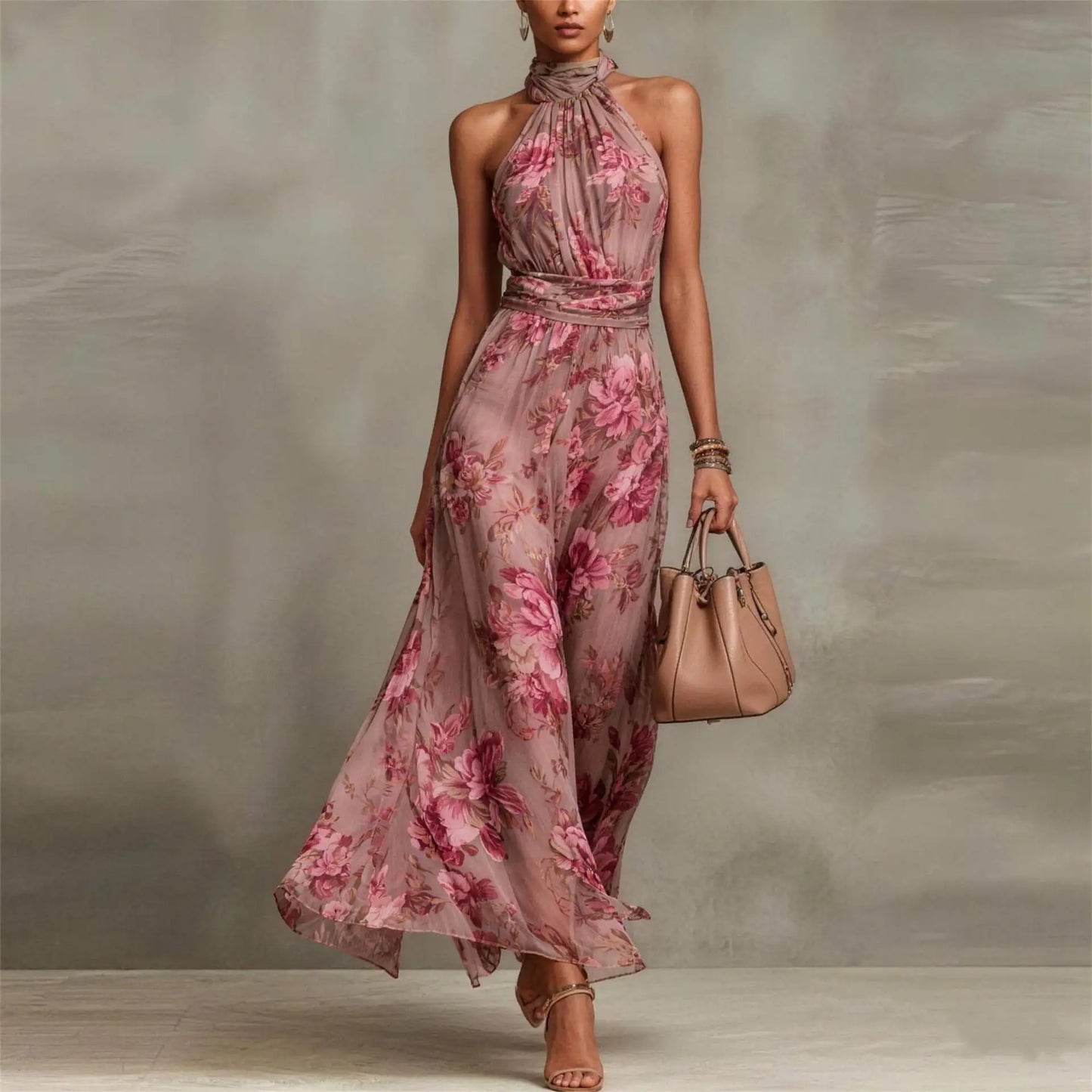 Monroe Floral Maxi Wedding Guest Dress