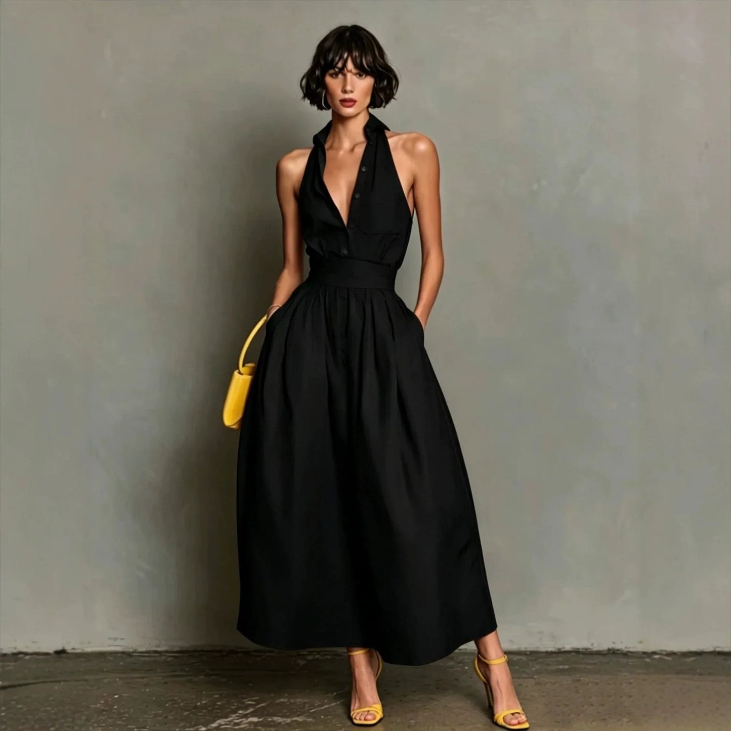 Polene Collar Shirt Midi Dress