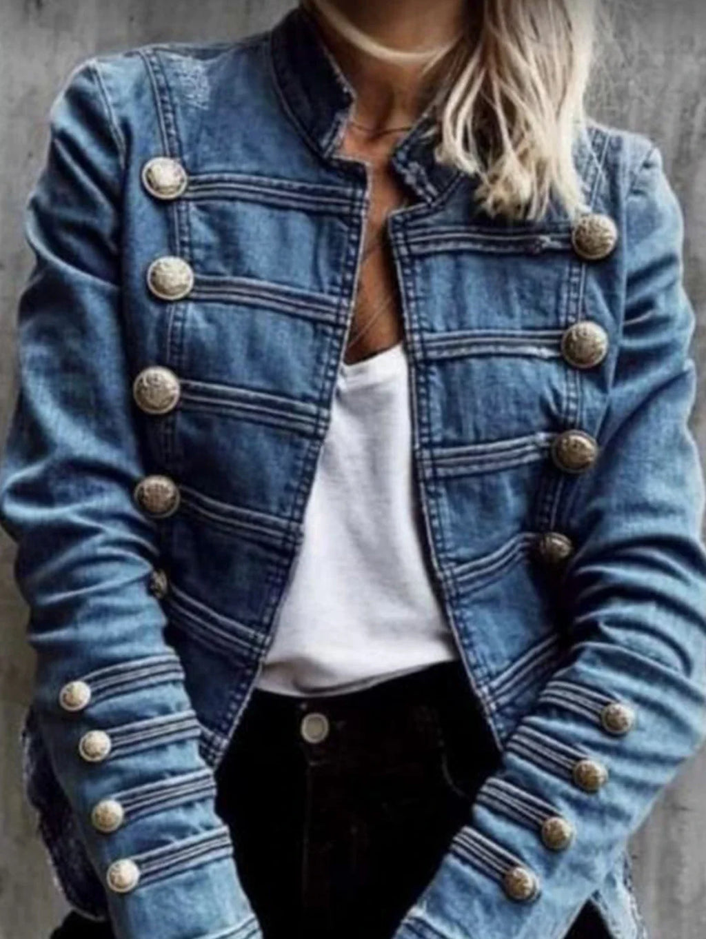 Quinn Military Denim Jacket