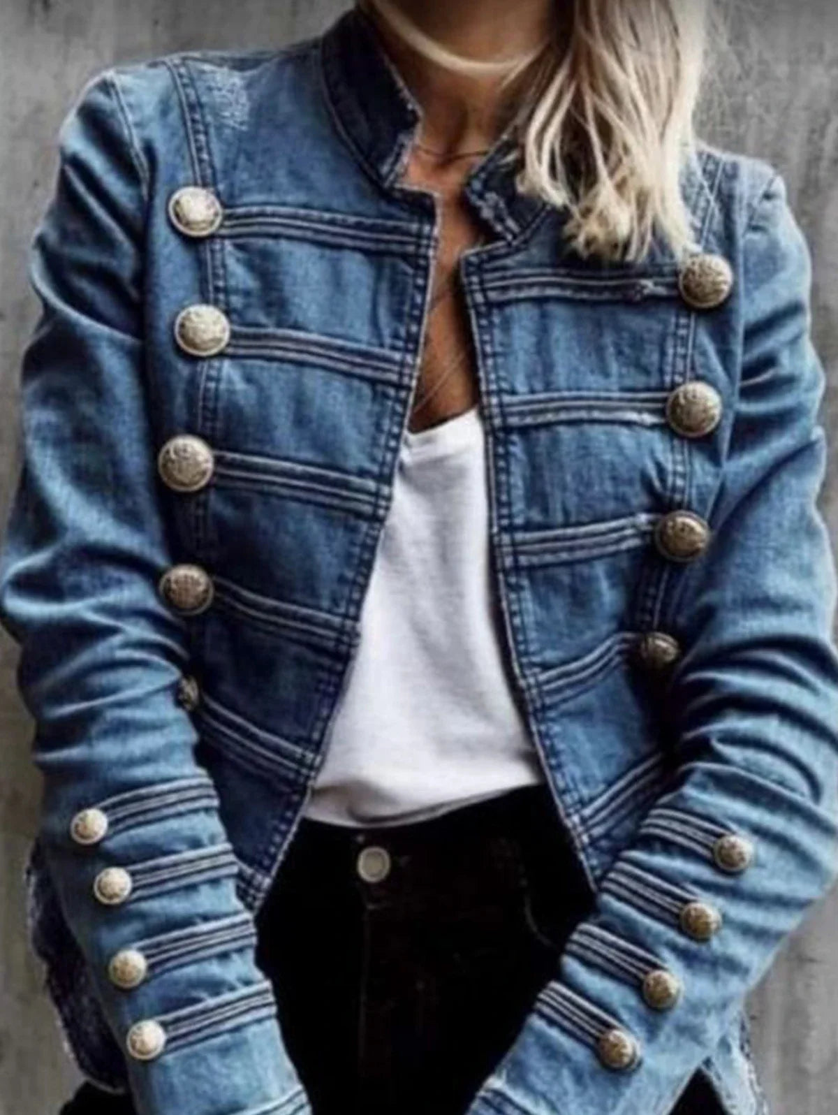 Quinn Military Denim Jacket