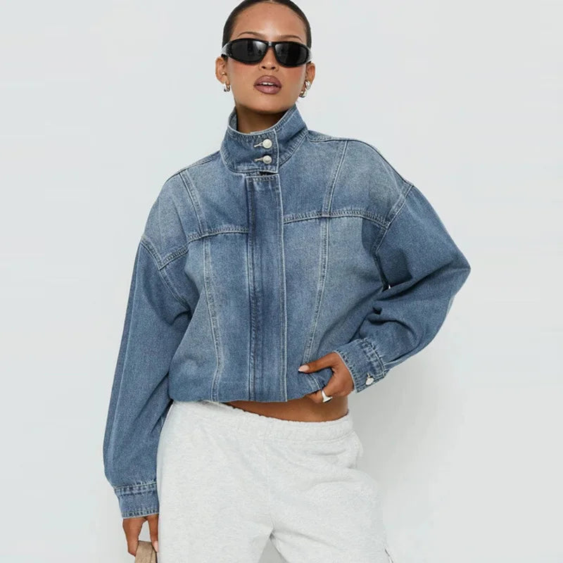 Orlinda Cropped Denim Jacket
