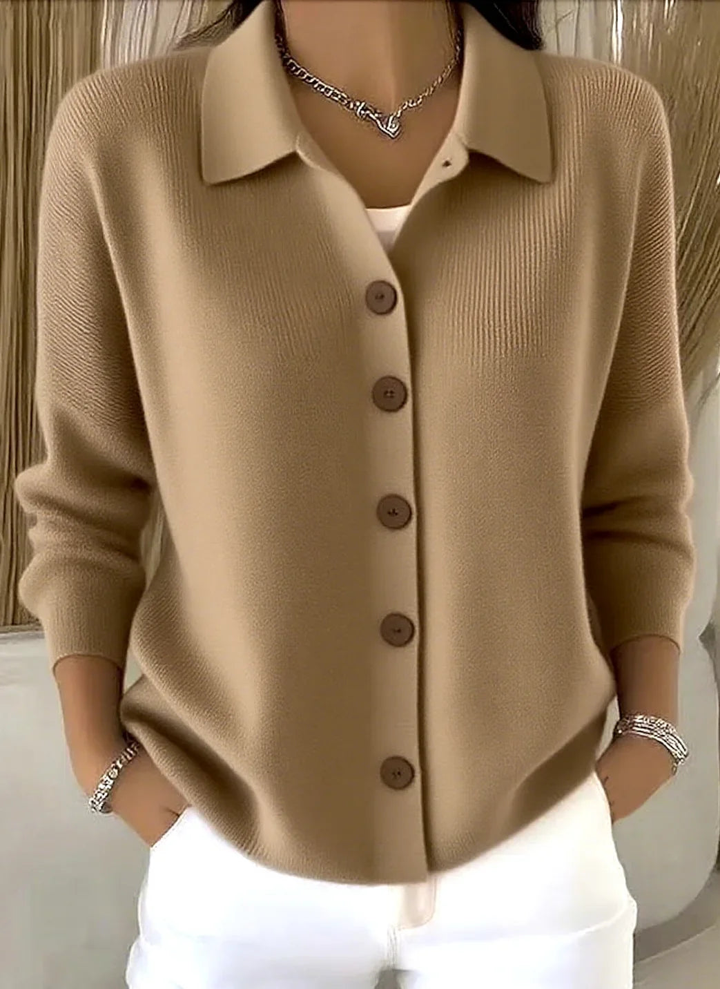 Fiona Collared Knit Cardigan