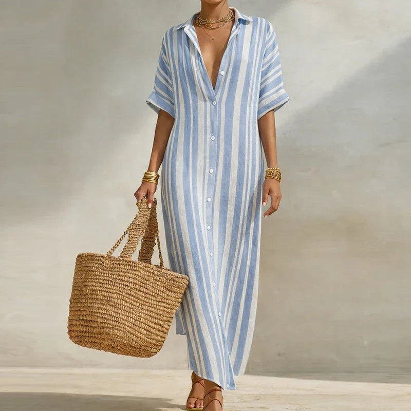 Cersei Linen Long Shirt Dress