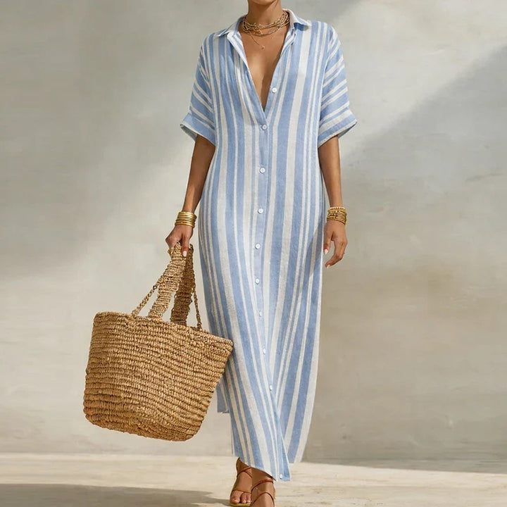 Cersei Linen Long Shirt Dress