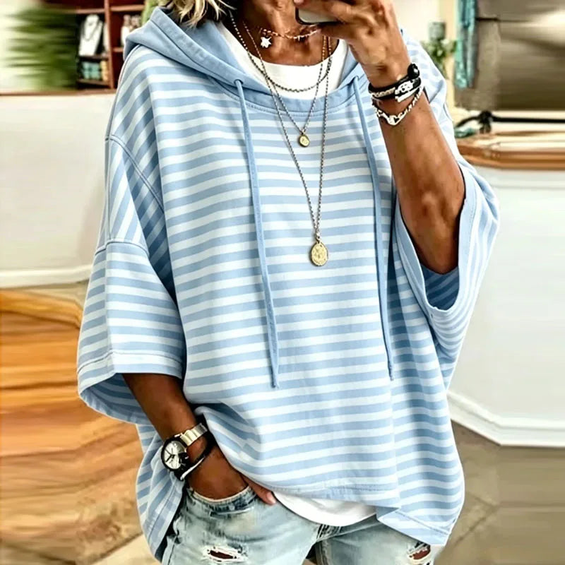 Quince Striped Hooded Pullover