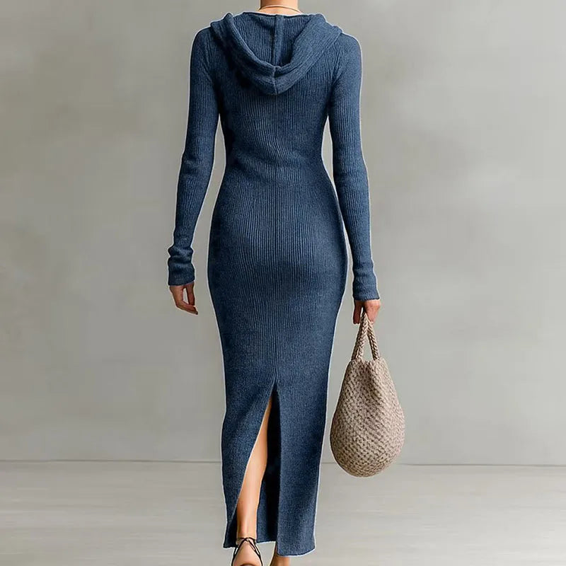 Valencia Hooded Knit Maxi Dress