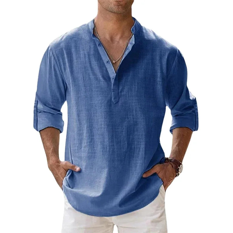 Leon Long Sleeve Henley Shirt
