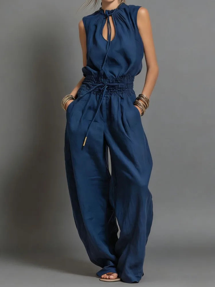 Evelyn Drawstring Wide Leg Jumpsuit