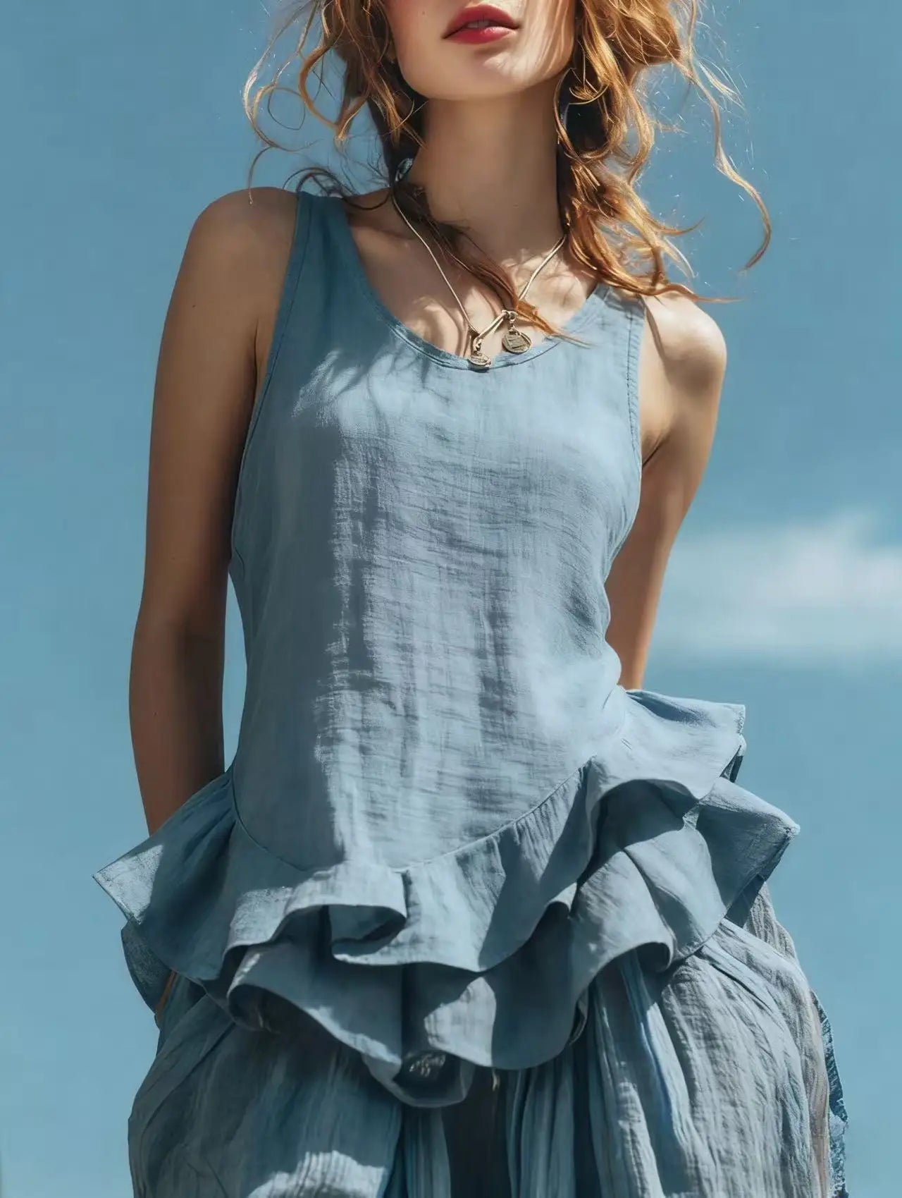 Chiara Ruffle Hem Tank Top