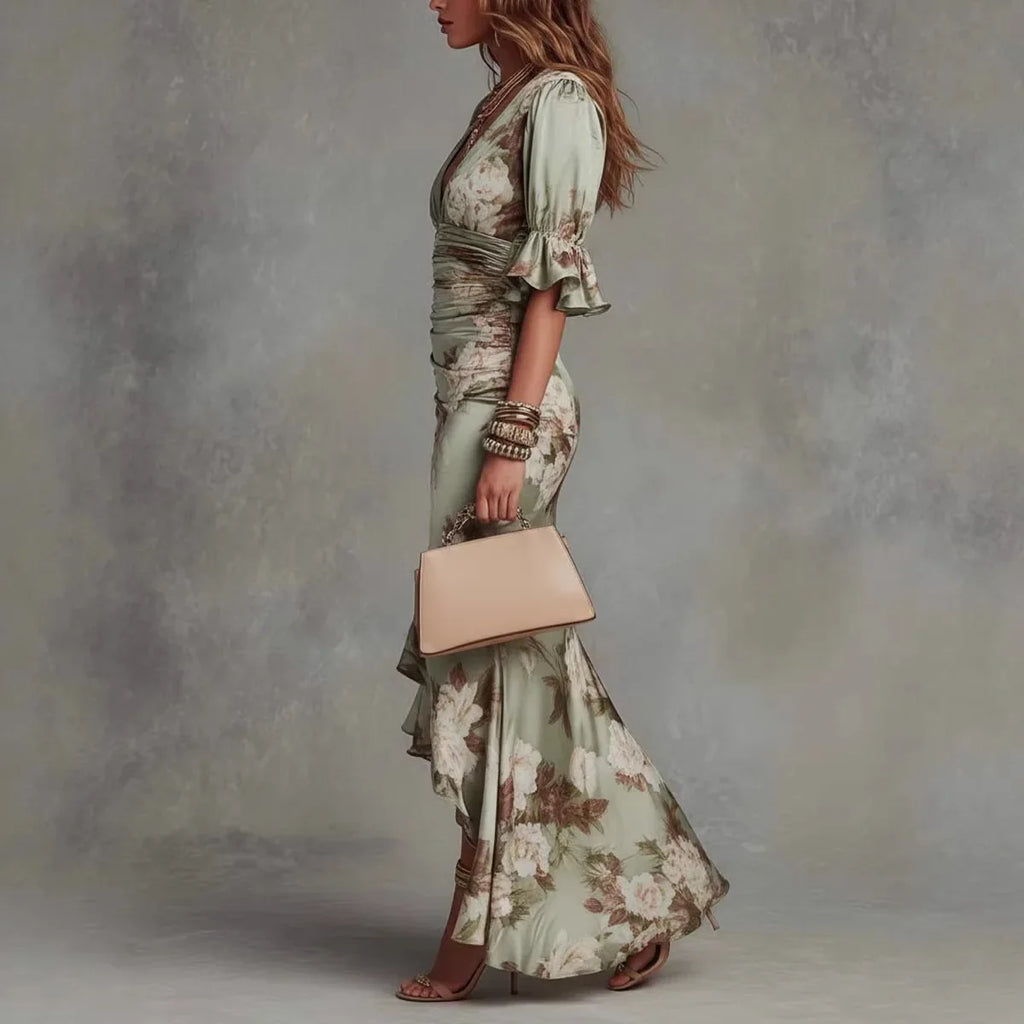 Jannat V-Neck Maxi Wedding Guest Dress