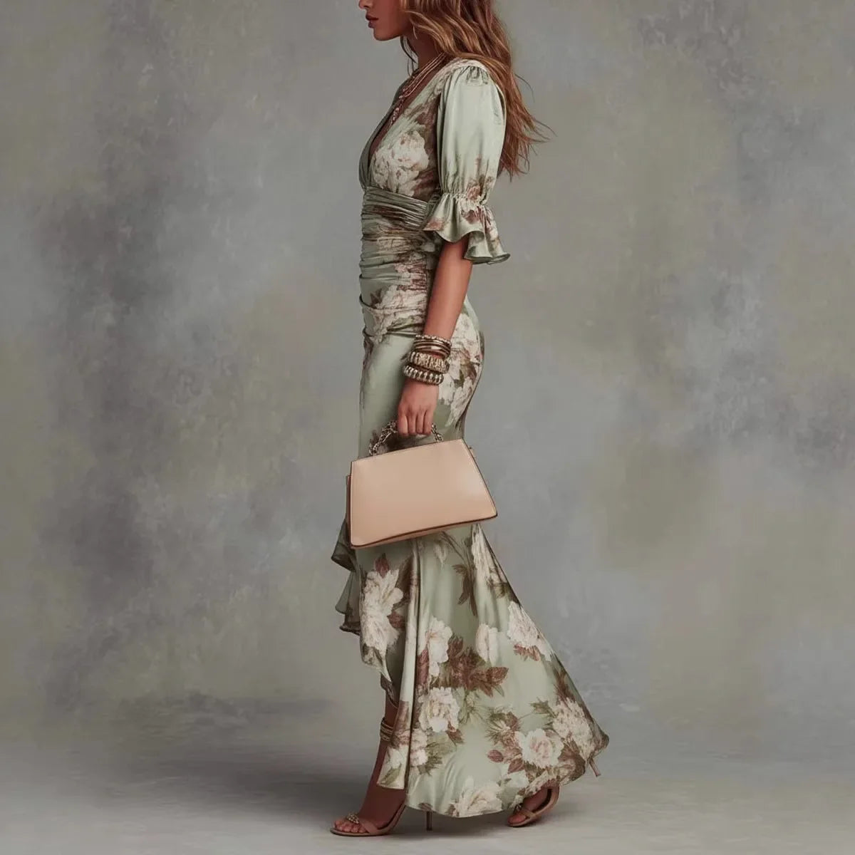 Jannat V-Neck Maxi Wedding Guest Dress