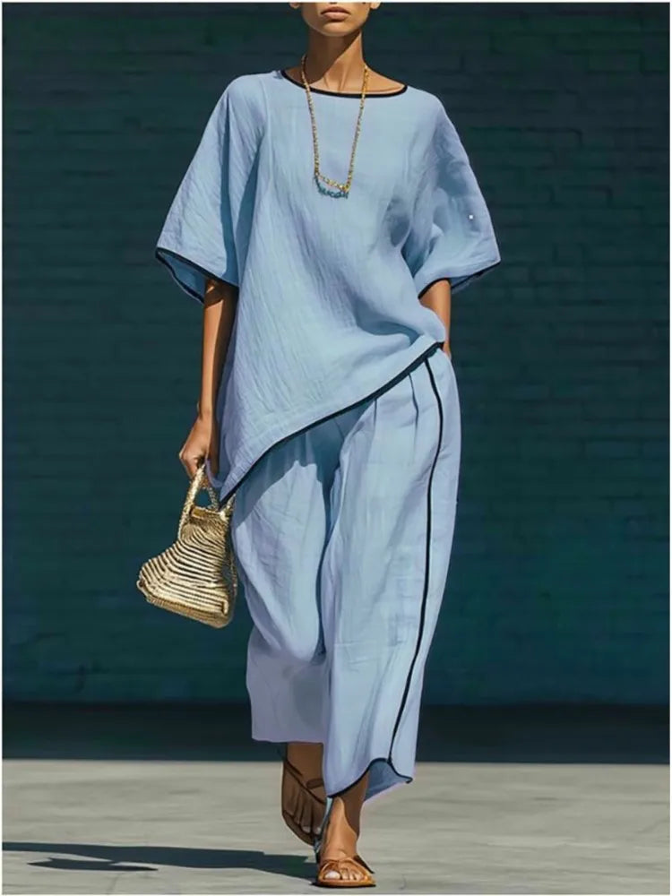 Valerie Linen Cropped Pant Set