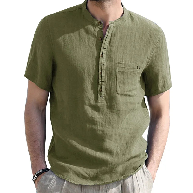 Harper Linen Henley Shirt