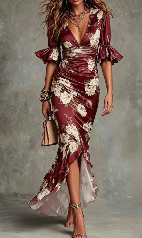 Jannat V-Neck Maxi Wedding Guest Dress