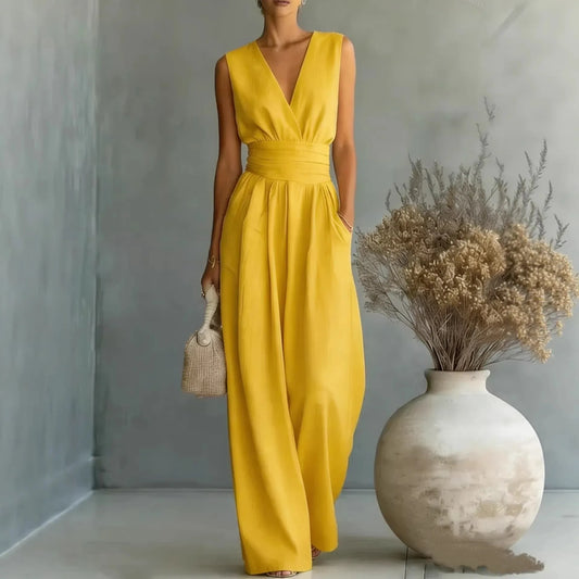 Alessia Sleeveless V Neck Jumpsuit