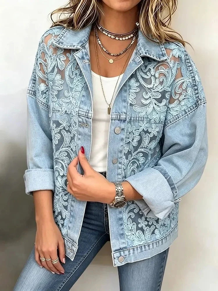Yaleena Lace Denim Jacket