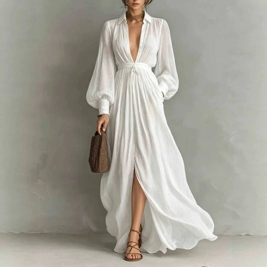 Natalia Lantern Sleeve Maxi Dress