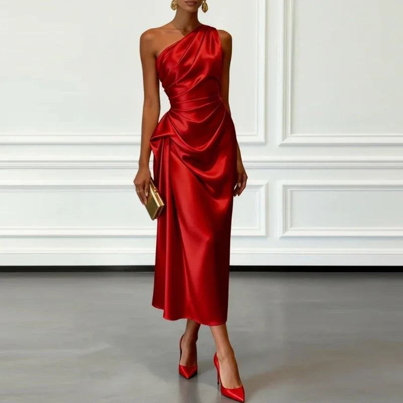 Tiffany Satin Wedding Guest Dress
