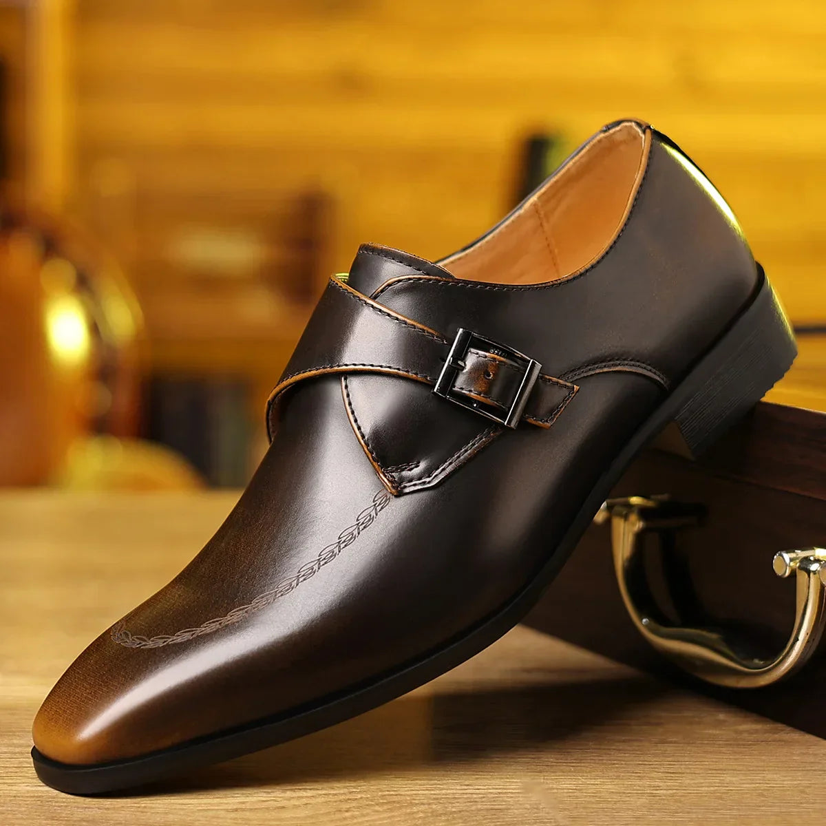 Atlas Leather Monk Strap Loafers