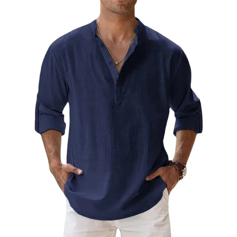 Leon Long Sleeve Henley Shirt