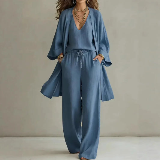 Valencia Linen 3 Piece Co-ord Set