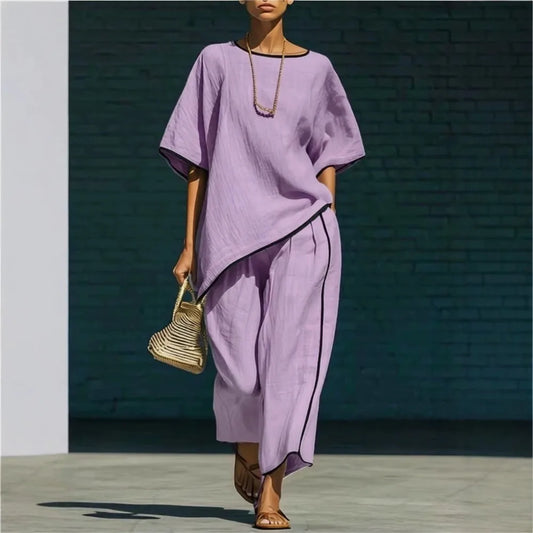 Valerie Linen Cropped Pant Set
