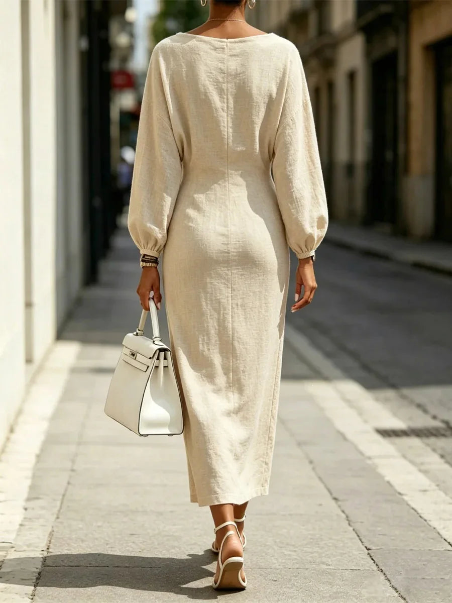 Elodie Cowl Neck Midi Dress
