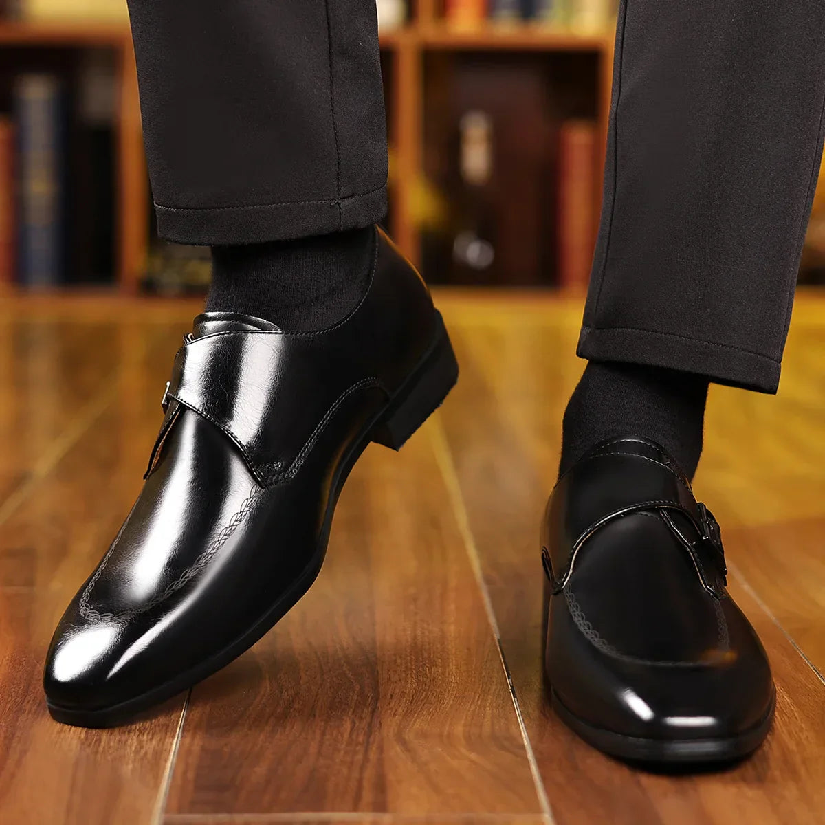 Atlas Leather Monk Strap Loafers