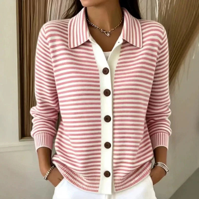 Orlinda Striped Knit Cardigan