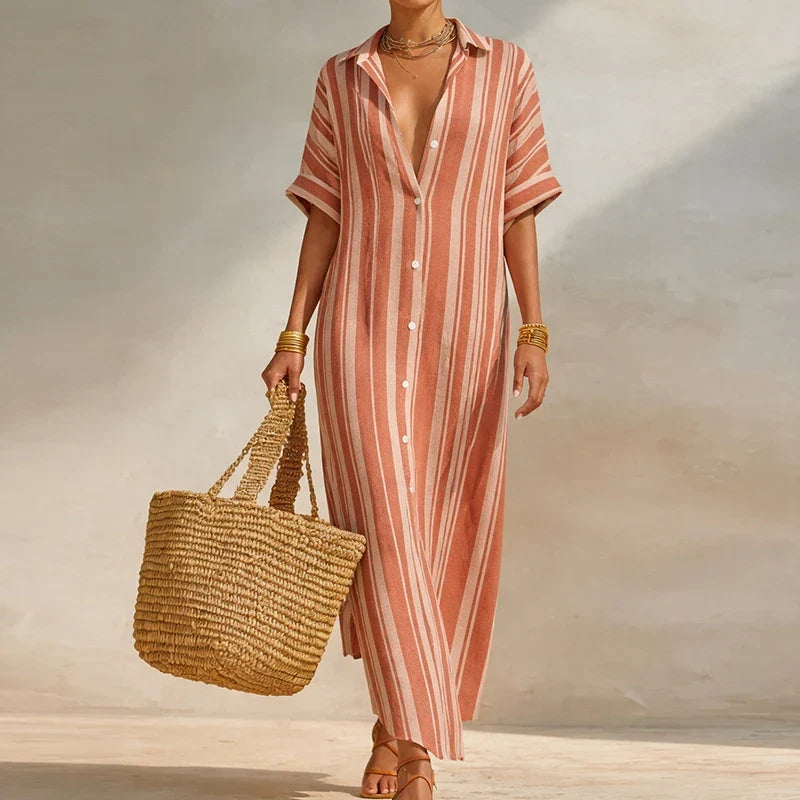 Cersei Linen Long Shirt Dress