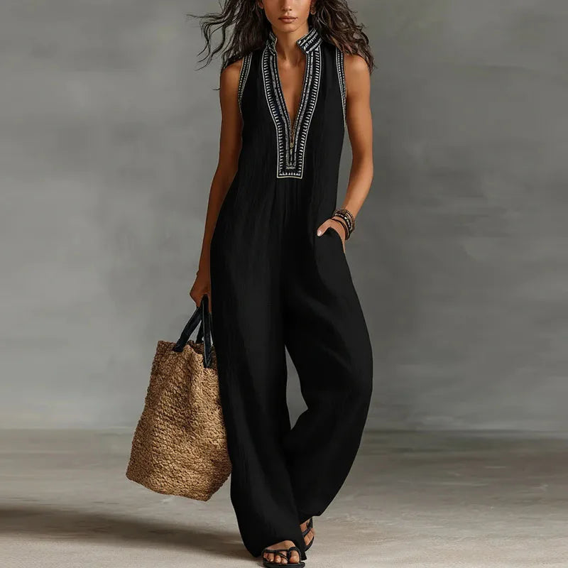 Laura Lace Trim Jumpsuit