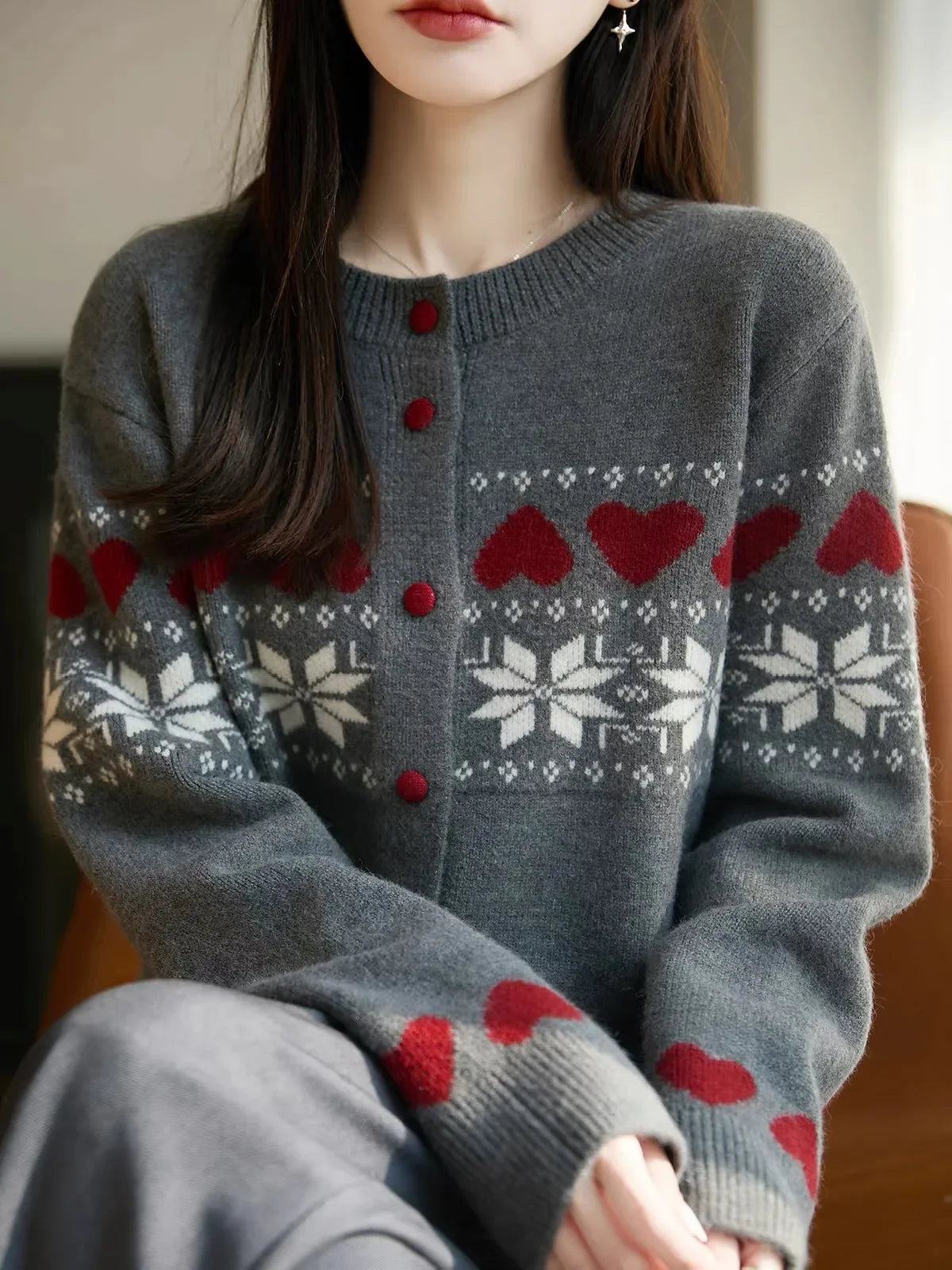 Leona Jacquard Knit Cardigan