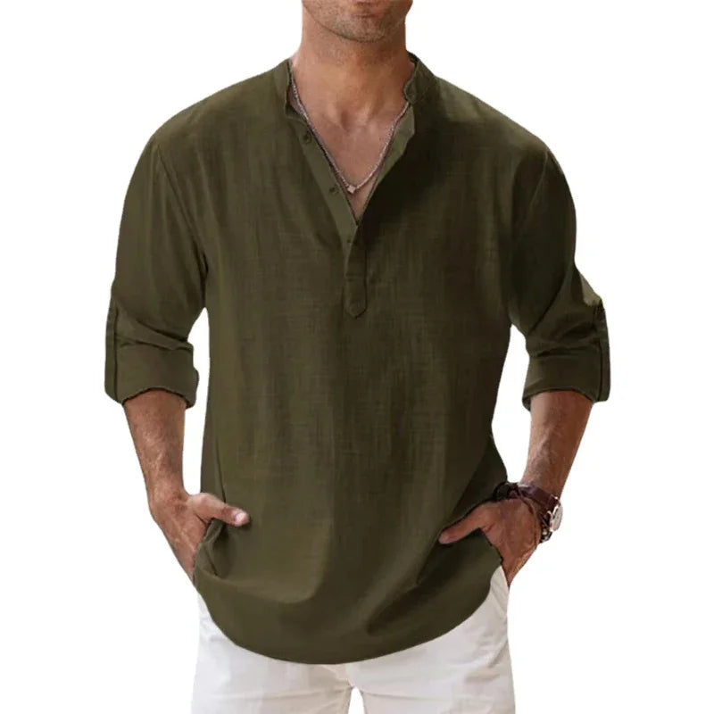 Leon Long Sleeve Henley Shirt