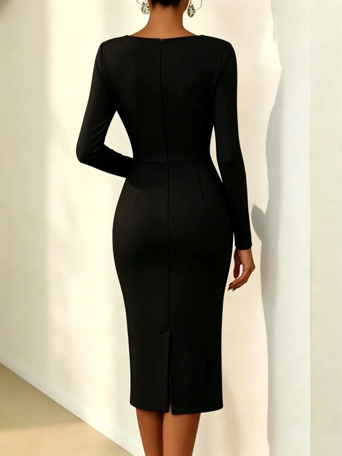 Clara Elegant Midi Wedding Guest Dress