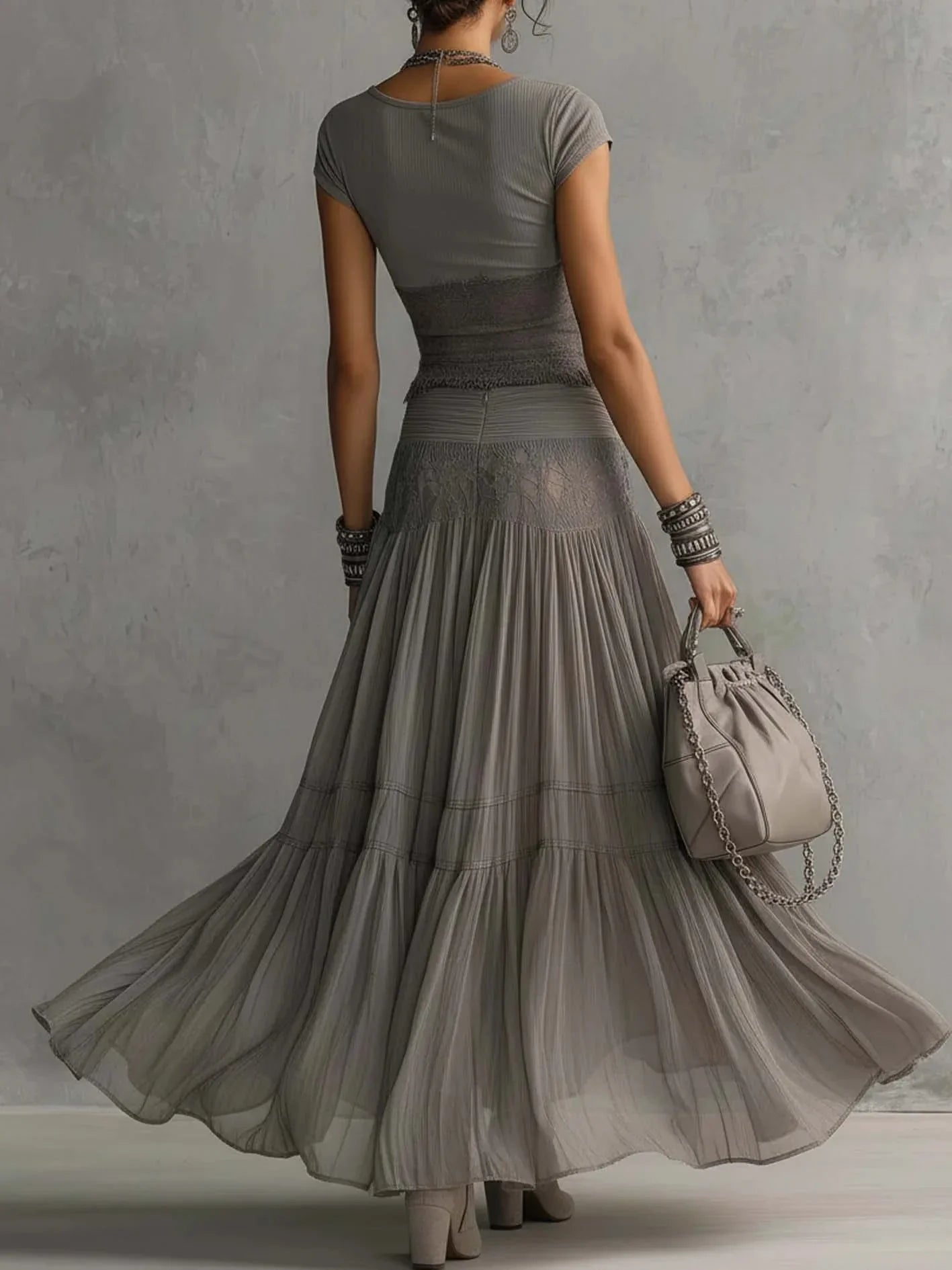 Zareena Chiffon Maxi Skirt Set