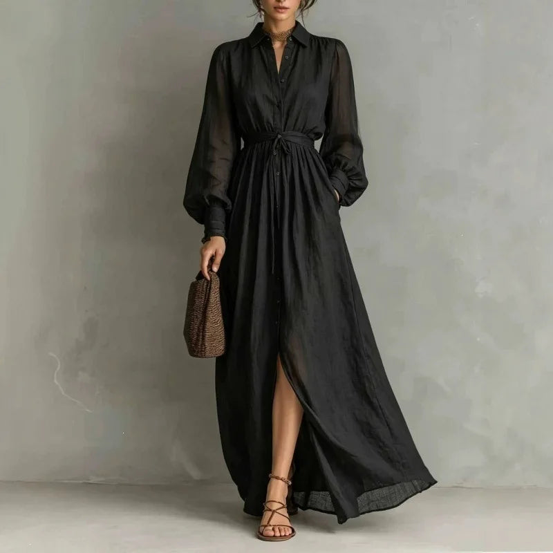 Natalia Lantern Sleeve Maxi Dress